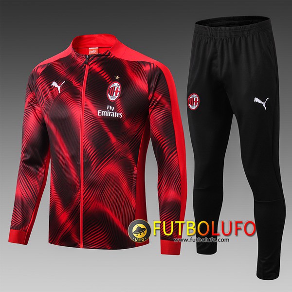 Chandal del Milan AC Ninos Roja/Negro 2019/2020 Chaqueta + Pantalones
