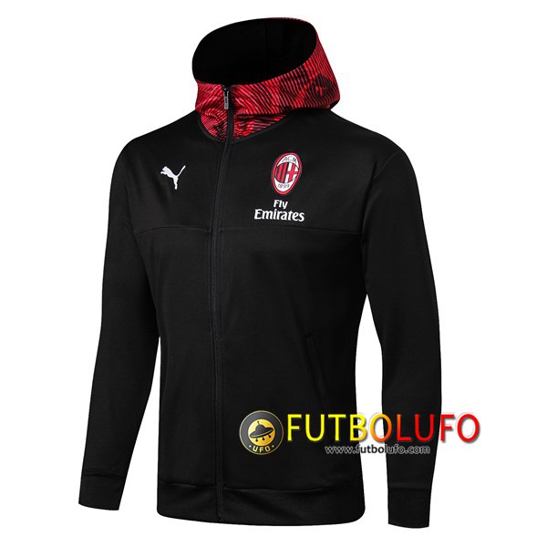 Chaqueta Futbol Rompevientos Milan AC Negro 2019/2020