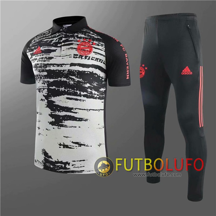 Camiseta Polo Bayern Munich + Pantalones Blanca/Negro 2020/2021