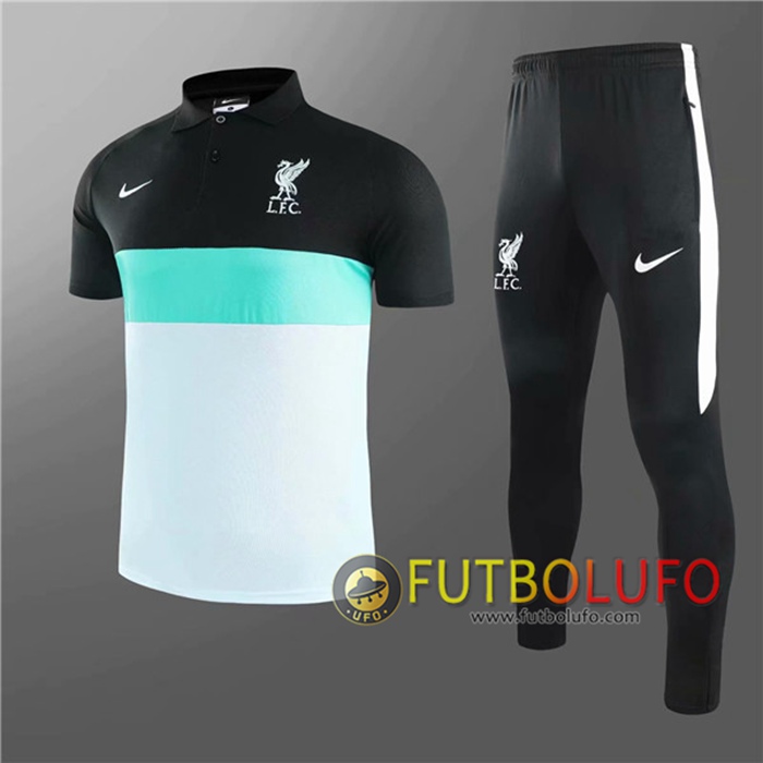 Camiseta Polo FC Liverpool + Pantalones Blanca/Negro 2020/2021