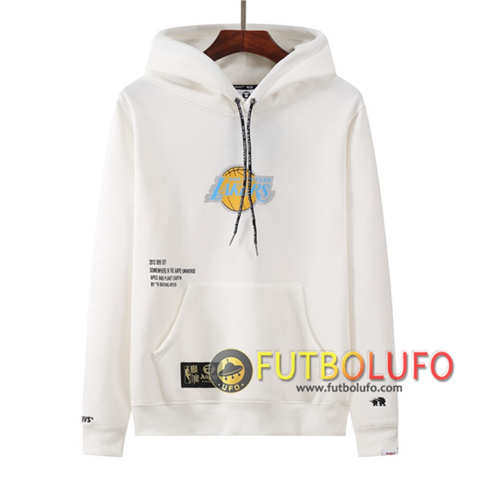 Sudadera De Entrenamiento Los Angeles Lakers Blanca 2021