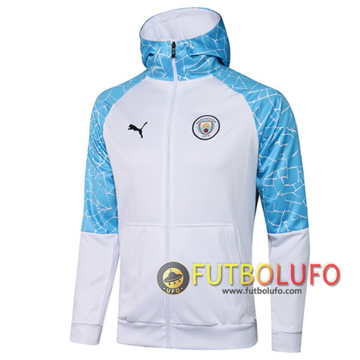 Chaqueta Con Capucha Manchester City Blanca/Azul 2020/2021