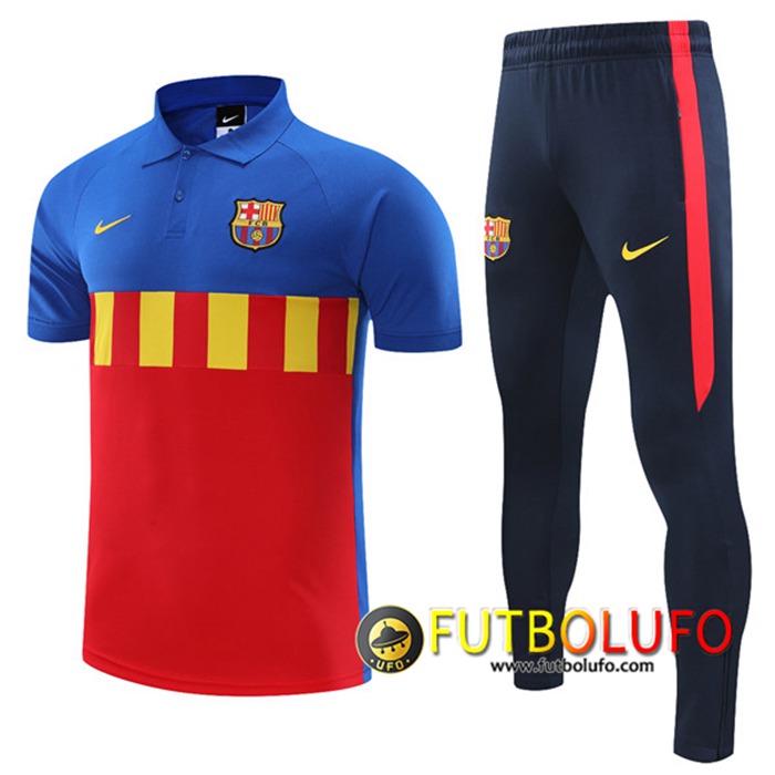 Camiseta Polo FC Barcelona + Pantalones Azul/Rojo 2021/2022