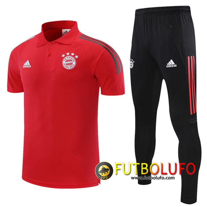 Camiseta Polo Bayern Munich + Pantalones Rojo 2021/2022