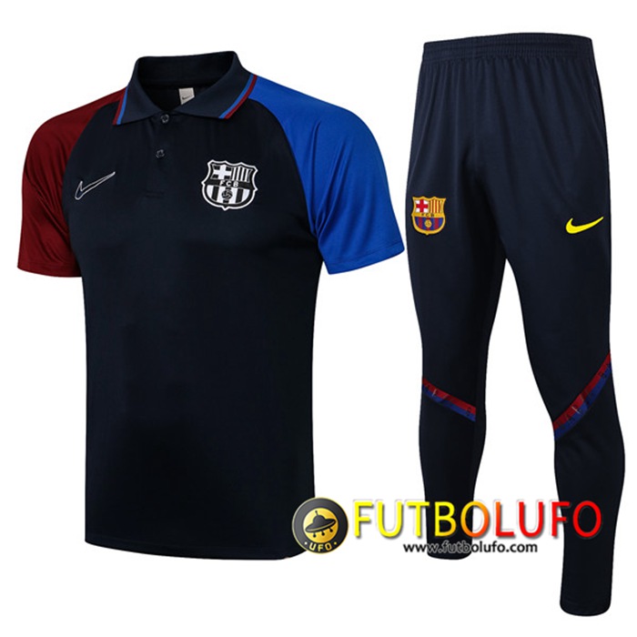 Camiseta Polo FC Barcelona + Pantalones Negro/Azul 2021/2022