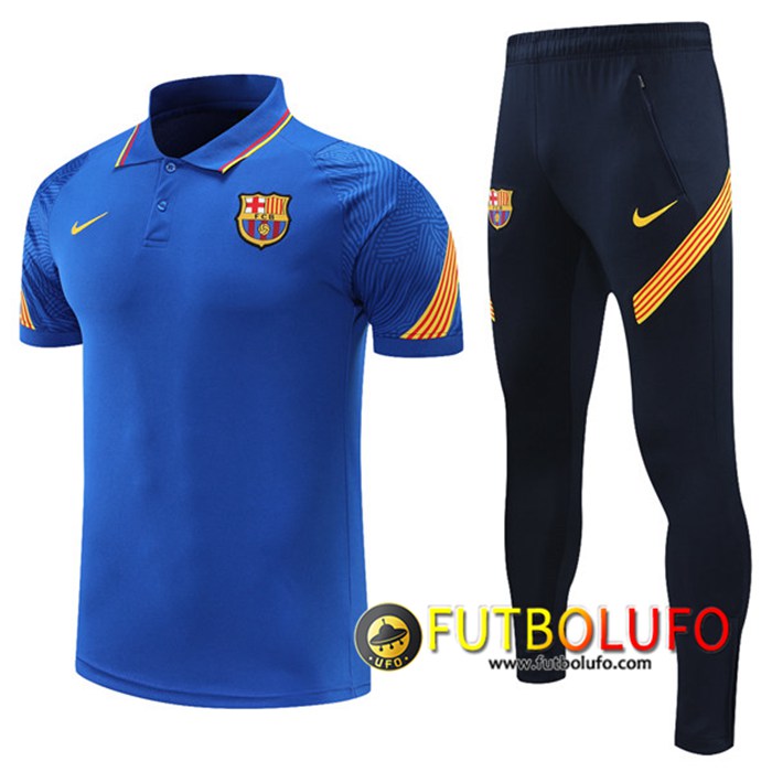 Camiseta Polo FC Barcelona + Pantalones Azul 2021/2022