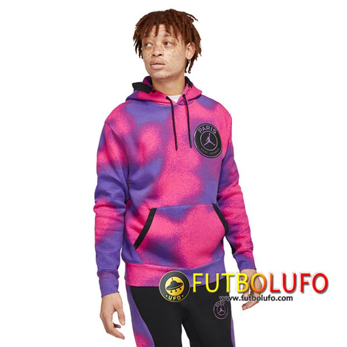 Imitaciones Sudadera De Entrenamiento Capucha Jordan Psg Azul Rosa 2021 2022