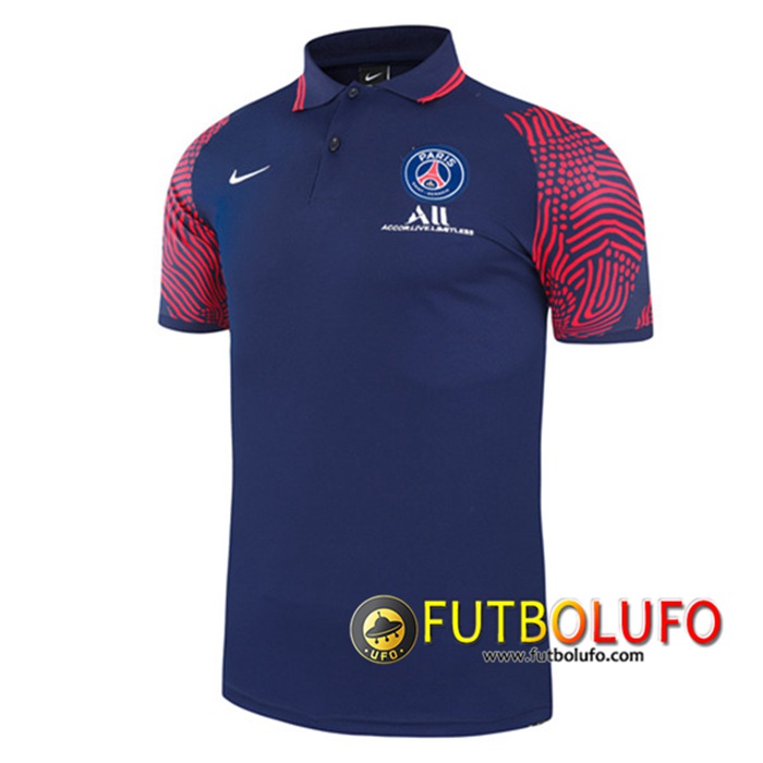 Camiseta Polo Futbol PSG Marin Azul 2021/2022