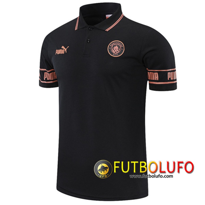 Camiseta Polo Futbol Manchester City Negro 2021/2022
