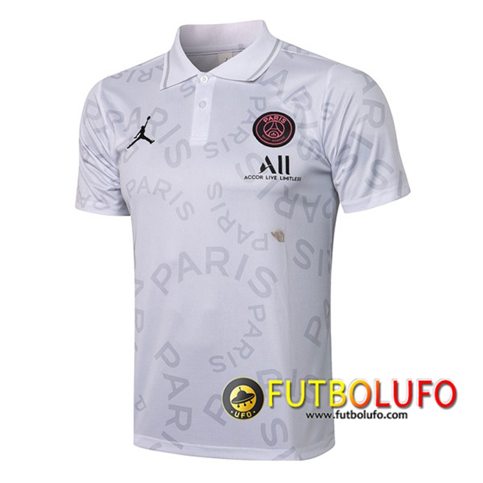 Camiseta Polo Futbol Jordan PSG Blanca 2021/2022