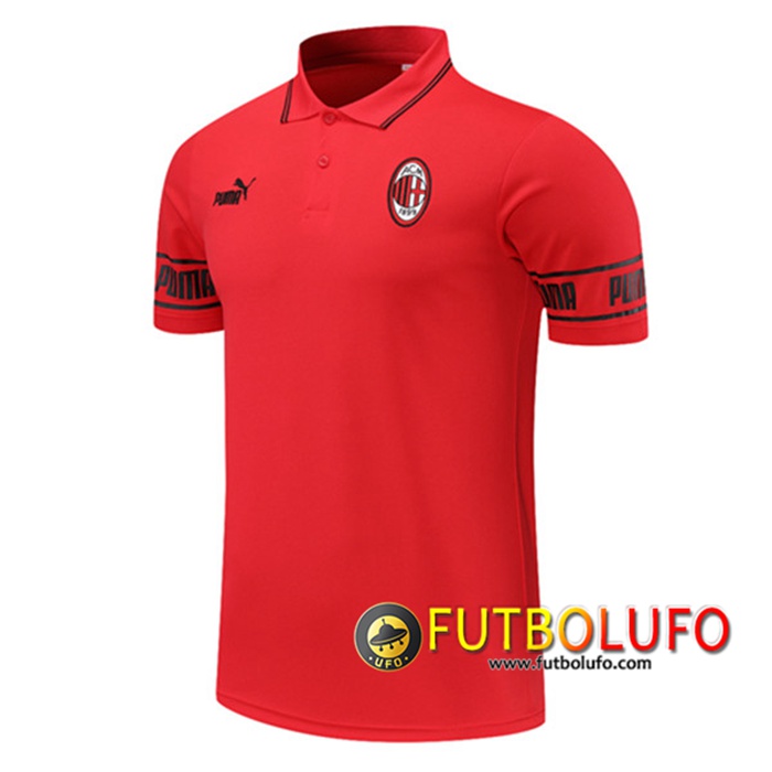 Camiseta Polo Futbol AC Milan Rojo 2021/2022