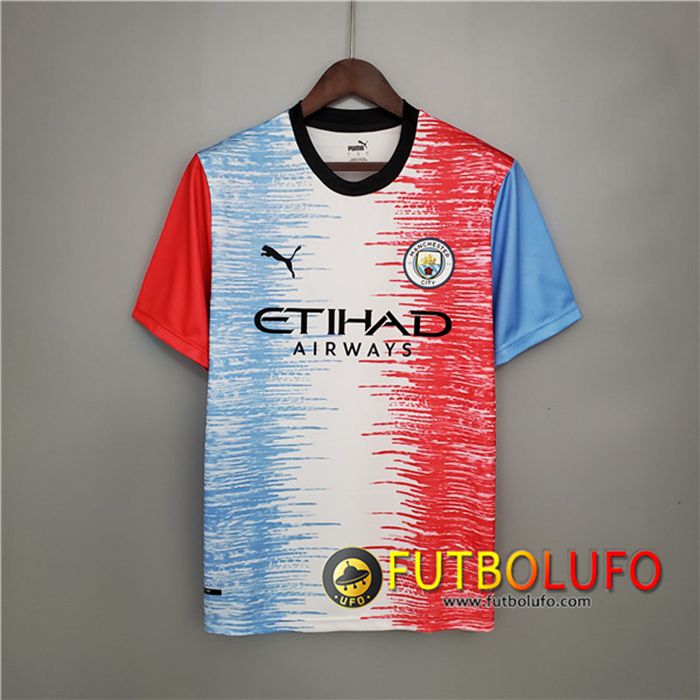 Camiseta Entrenamiento Manchester City Blanca/Azul/Rosa 2021/2022