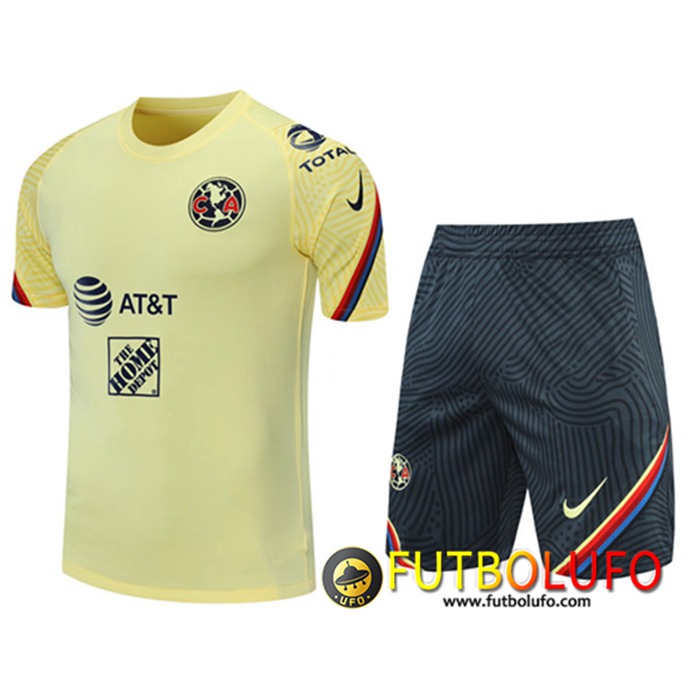 Camiseta Entrenamiento Club America + Cortos Amarillo 2021/2022
