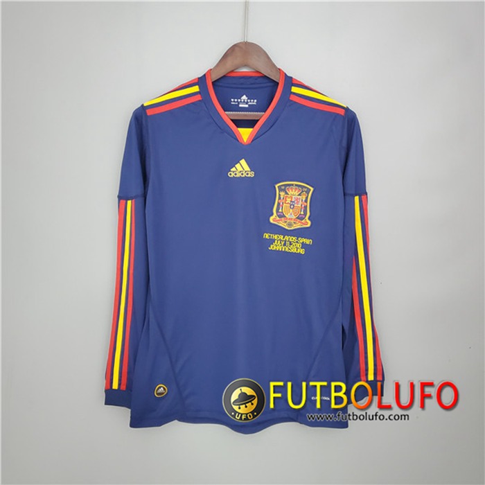 Camiseta Futbol España Retro Alternativo Manga Larga 2010