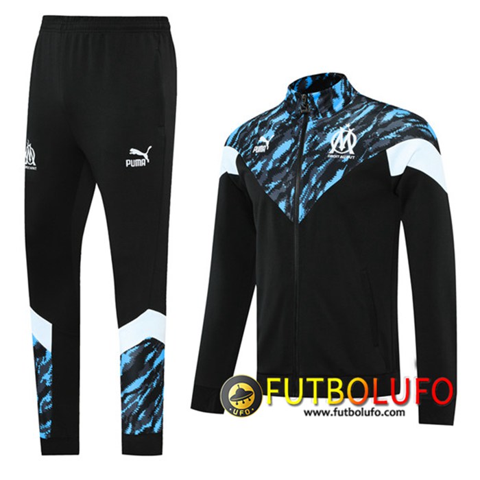 Chandal Equipos De Futbol - Chaqueta Marsella OM Negro/Azul 2021/2022