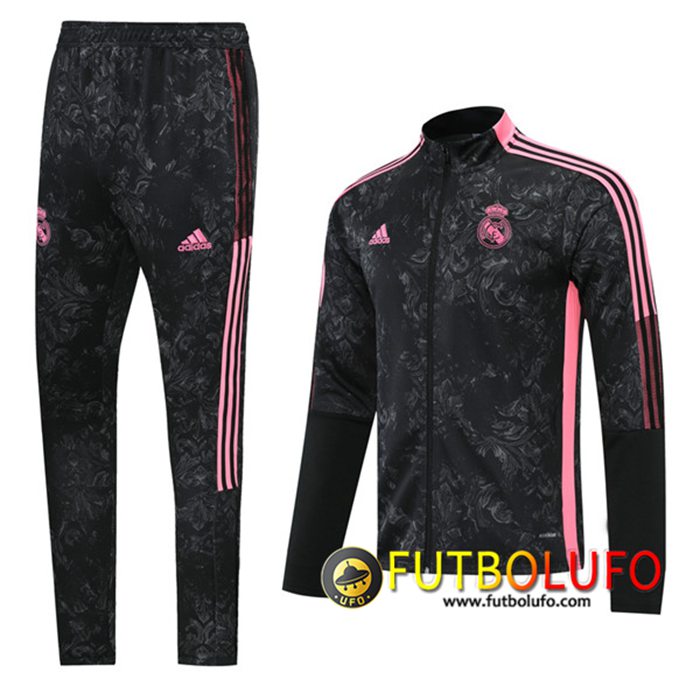 Chandal Equipos De Futbol - Chaqueta Real Madrid Negro/Rosa 2021/2022