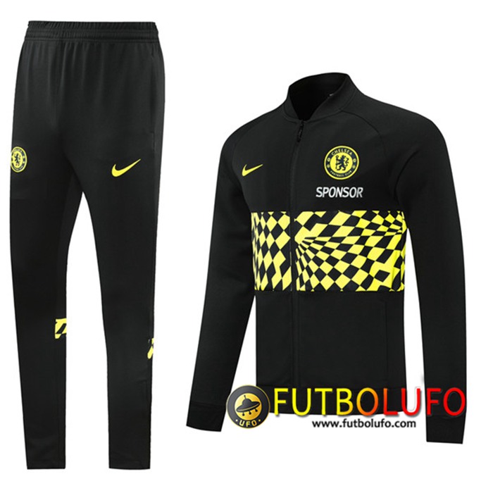 Chandal Equipos De Futbol - Chaqueta FC Chelsea Negro/Amarillo 2021/2022