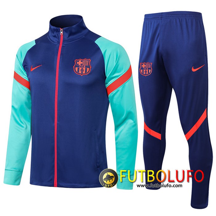 Chandal Equipos De Futbol - Chaqueta FC Barcelona Azul/Verde 2021/2022