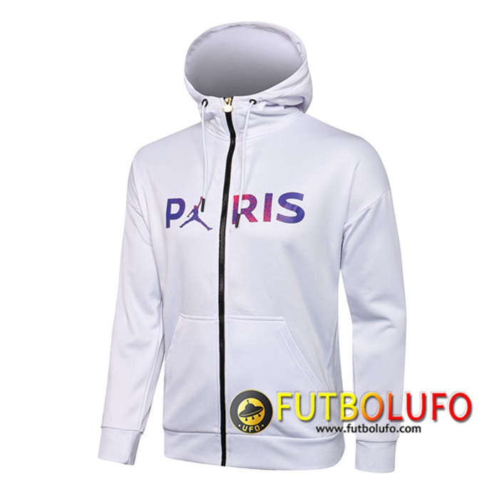 Chaqueta Con Capucha Jordan PSG Blanca 2021/2022