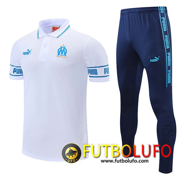 Camiseta Polo Marsella + Pantalones Azul/Blanca 2021/2022