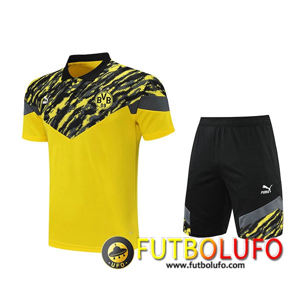 Camiseta Polo Dortmund BVB + Cortos Amarillo/Negro 2021/2022