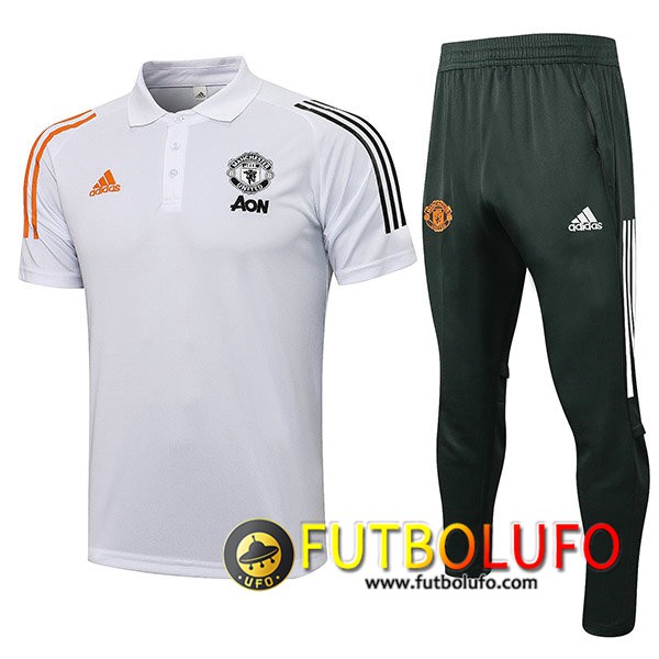 Camiseta Polo Manchester United + Pantalones Blanca 2021/2022