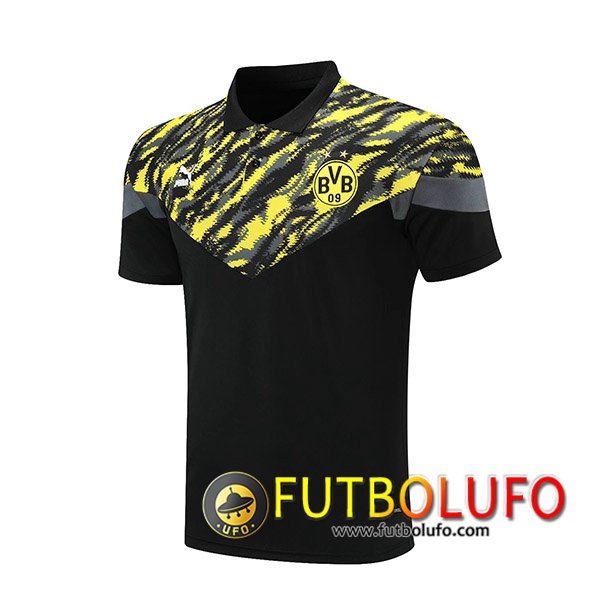 Camiseta Polo Futbol Dortmund BVB Negro/Amarillo 2021/2022