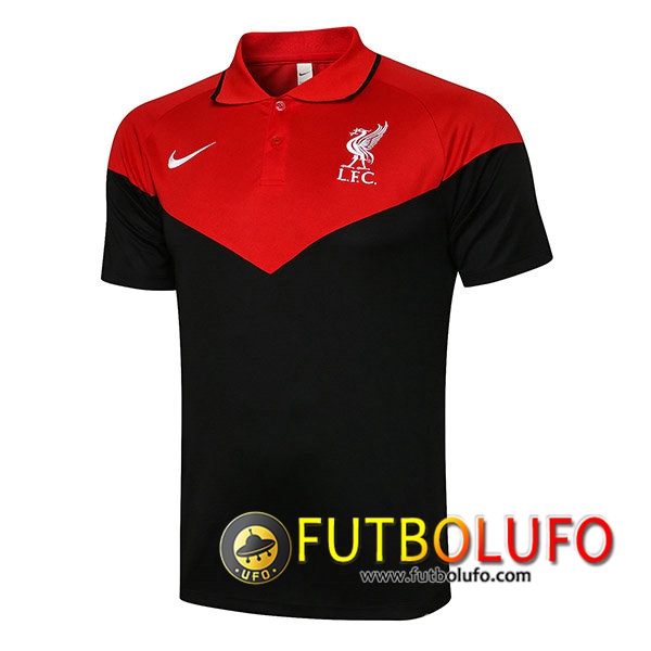 Camiseta Polo Futbol FC Liverpool Negro/Rojo 2021/2022