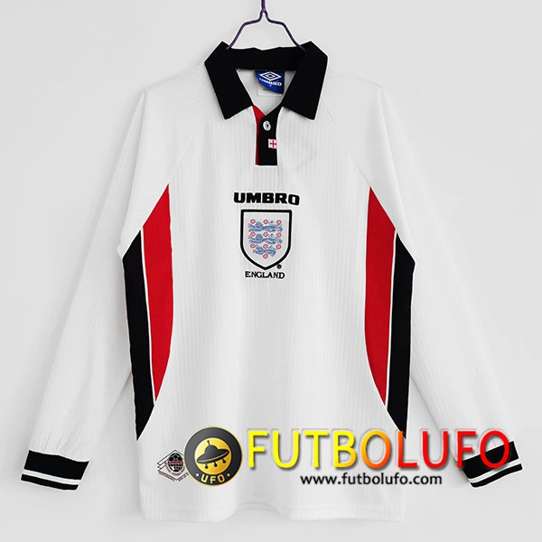 Camiseta Futbol Inglaterra Retro Titular Manga Larga 1998