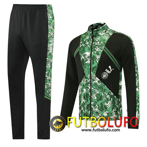 Chandal Equipos De Futbol - Chaqueta Manchester City Negro/Verde 2021/2022