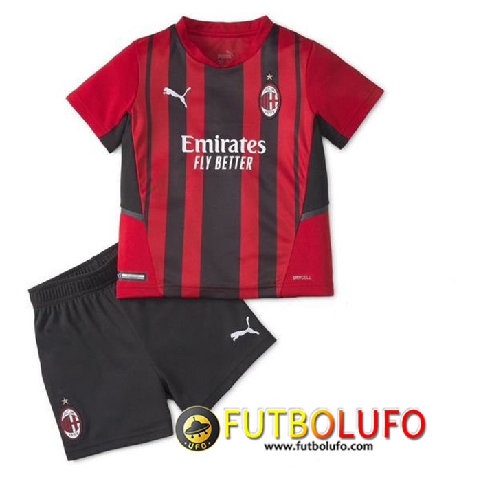 Camiseta Futbol AC Milan Niños Titular 2021/2022
