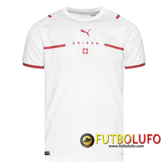 Camiseta Futbol Suizo Blanca UEFA Euro 2021