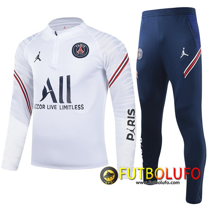 Chandal Equipos De Futbol Jordan PSG Niños Blanca 2021/2022