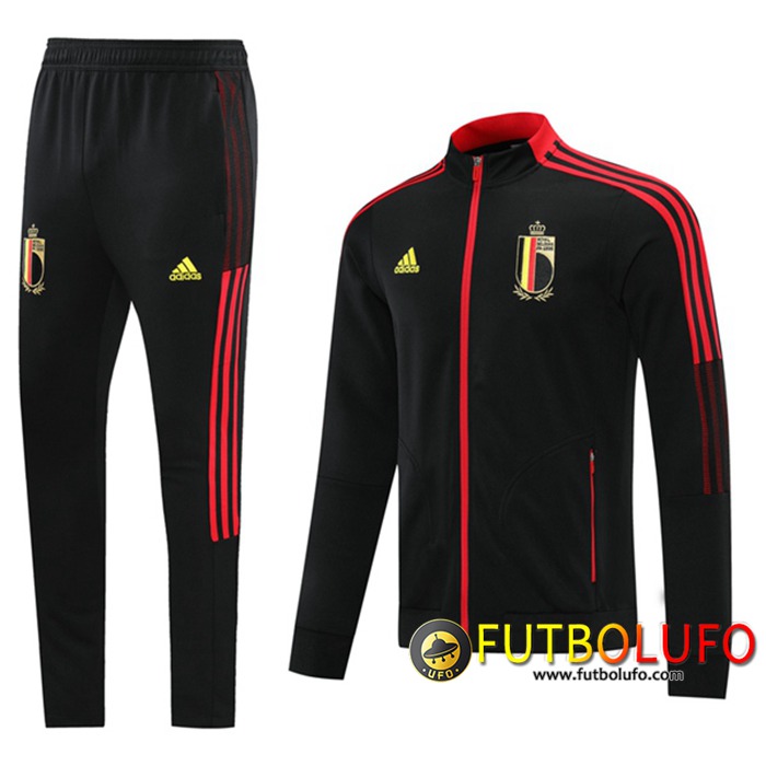 Chaqueta Con Capucha Chandal Bélgica Negro 2021/2022