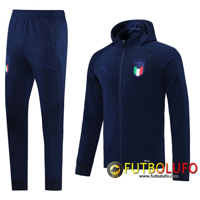 Chaqueta Con Capucha Chandal Italia Azul Marino 2021/2022