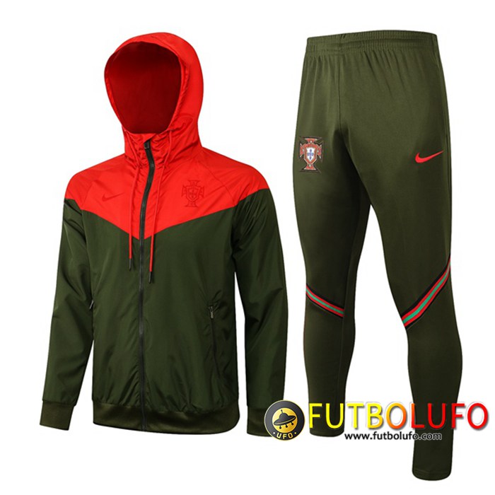 Chaqueta Con Capucha Chandal Portugal Verde 2021/2022