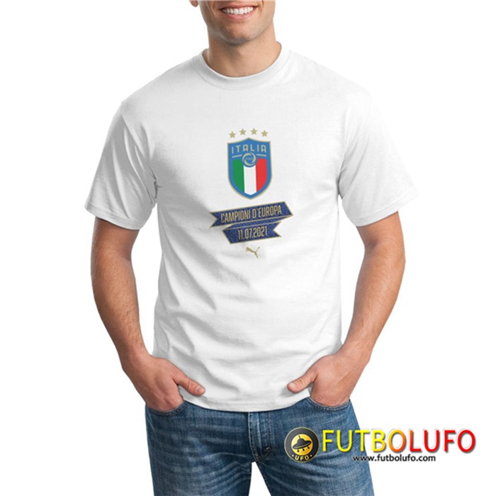 Camiseta Entrenamiento Italia UEFA Euro 2020 Champions Blanca - GXHTS05