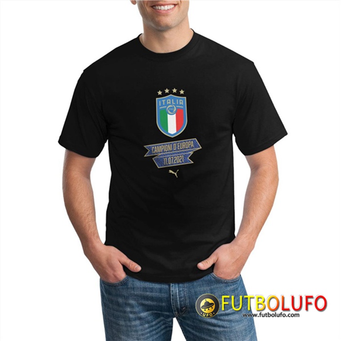 Camiseta Entrenamiento Italia UEFA Euro 2020 Champions Negro - GXHTS06