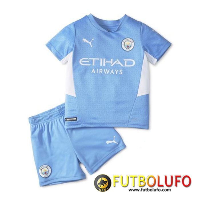 Camiseta Futbol Manchester City Niños Titular 2021/2022