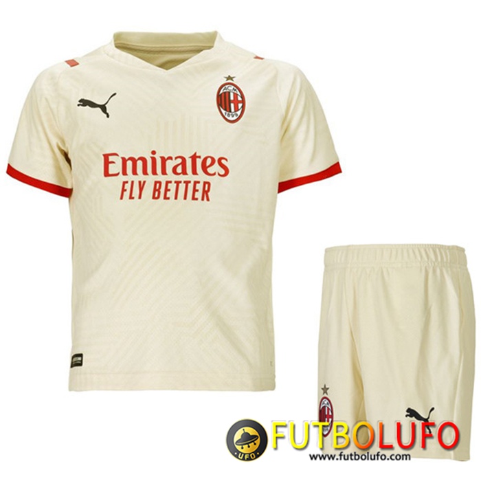 Camiseta Futbol AC Milan Niños Alternativo 2021/2022