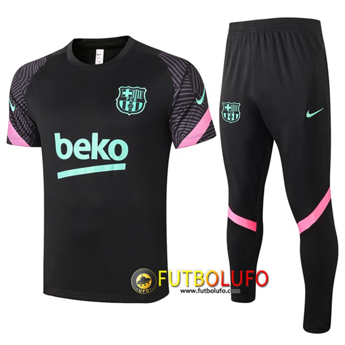 Camiseta Equipos Entrenamiento FC Barcelona + Pantalones Negro 2020/2021