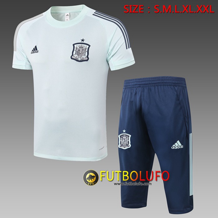 Camiseta Equipos Entrenamiento España + Pantalones 3/4 Verde 2020/2021