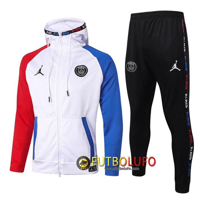 Chaqueta Con Capucha Chandal Pairis PSG Jordan Blanca 2020/2021