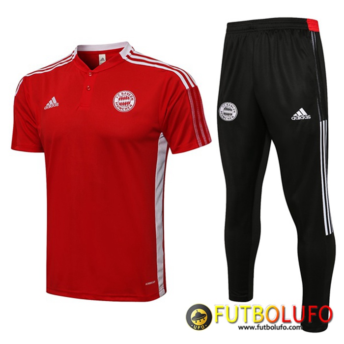 Camiseta Polo Bayern Munich + Pantalones Rojo/Blanca 2021/2022