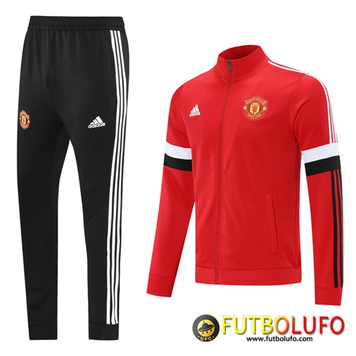 Chandal Equipos De Futbol - Chaqueta Manchester United Rojo/Blanca 2021/2022