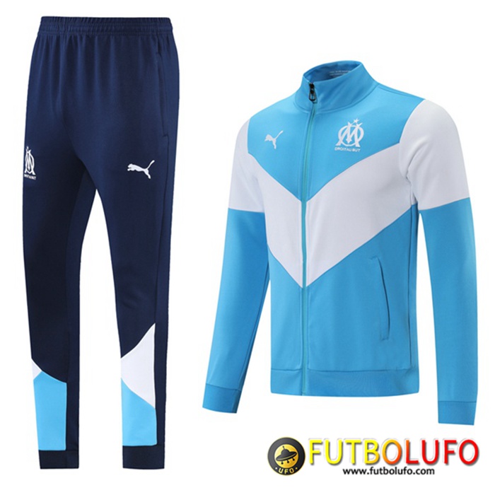 Chandal Equipos De Futbol - Chaqueta Marsella OM Blanca/Azul 2021/2022
