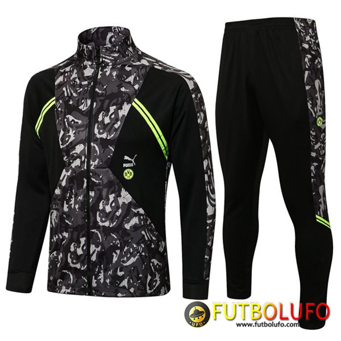 Chandal Equipos De Futbol - Chaqueta Dortmund BVB Negro/Gris 2021/2022
