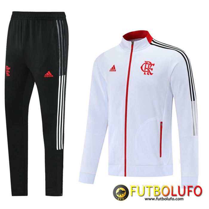 Chandal Equipos De Futbol - Chaqueta Flamengo Blanca/Rojo 2021/2022