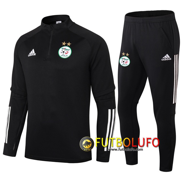 Chandal del Argelia Negro/Blanco 2020 2021 Sudadera + Pantalones