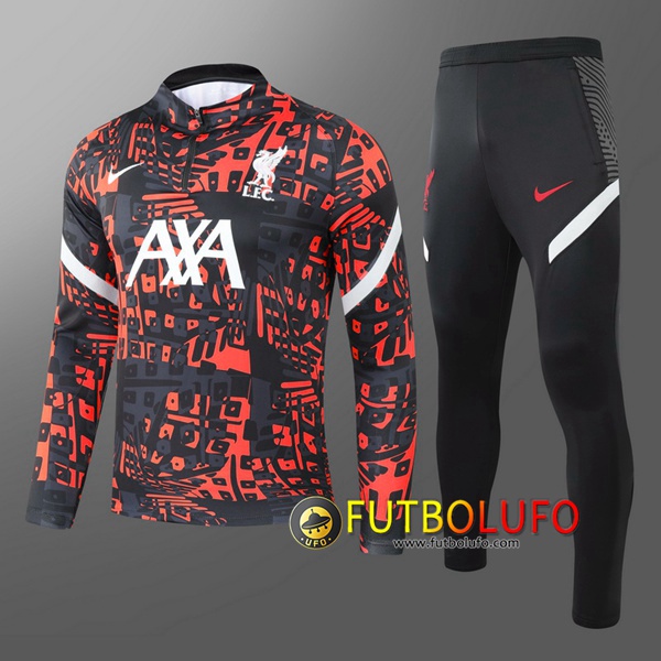 Chandal del FC Liverpool Niños Roja/Negro 2020/2021 Sudadera + Pantalones